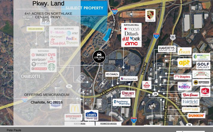 Pictures of Land property located at Northlake Centre Pkwy., Charlotte, NC 28216 for sales - image #1