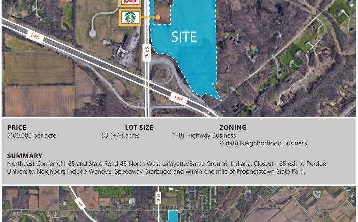 Pictures of Land property located at I-65 & State Road 43, West Lafayette, IN 47906 for sales - image #1