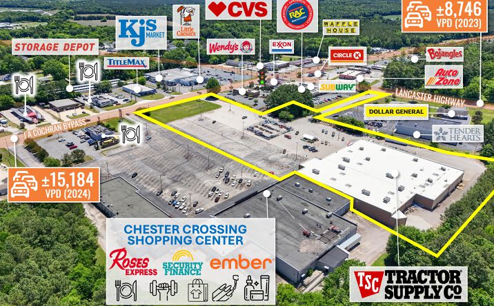 Pictures of Retail property located at 1839 J A COCHRAN BYP, CHESTER, SC 29706 for sales - image #1