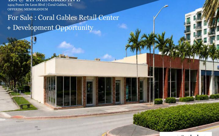 Pictures of Retail, Land property located at 1424-1430 Ponce De Leon Blvd, Coral Gables, FL 33134, 211 Menores Ave, Coral Gables, FL 33135 for sales - image #1