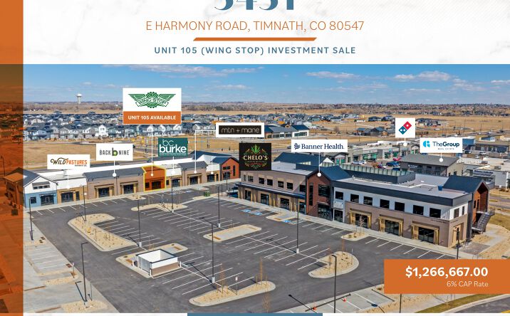 Pictures of Retail property located at 5451 East Harmony Road, Unit 105, Timnath, CO 80547 for sales - image #1