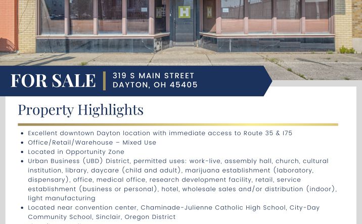 Pictures of Retail, Office, Industrial, Mixed Use property located at 317 South Main Street, Dayton, OH 45402 for sales - image #1