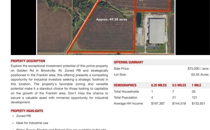 Pictures of Land property located at Golden Rd, Brookville, IN 47012 for sales - image #1