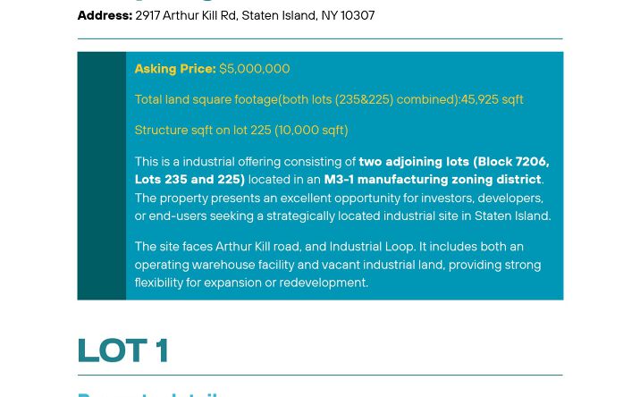 Pictures of Industrial property located at 2917 ARTHUR KILL RD, STATEN ISLAND, NY 10309 for sales - image #1