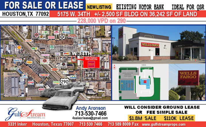 Pictures of Retail property located at 5175 West 34th Street, Houston, TX 77092 for sales - image #1