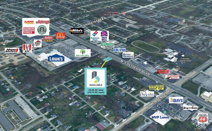Pictures of Land property located at 1725 N Coliseum Blvd, Fort Wayne, IN 46805, 1801 N Coliseum Blvd, Fort Wayne, IN 46805 for sales - image #1