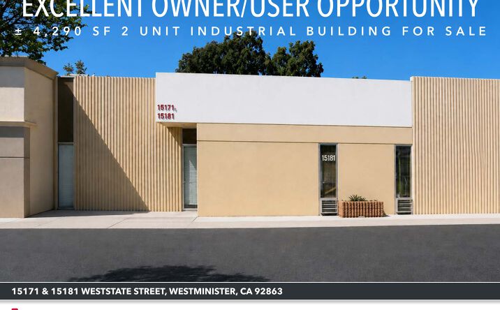Pictures of Industrial property located at 15171 & 15181 Weststate Street, Westminster, CA 92683 for sales - image #1