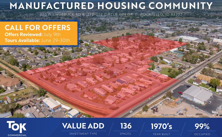 Pictures of Industrial, Mobile Home Park property located at 330 W Chubbuck Rd, Pocatello, ID 83202, 210-211 Circle Inn Dr, Pocatello, ID 83202 for sales - image #1