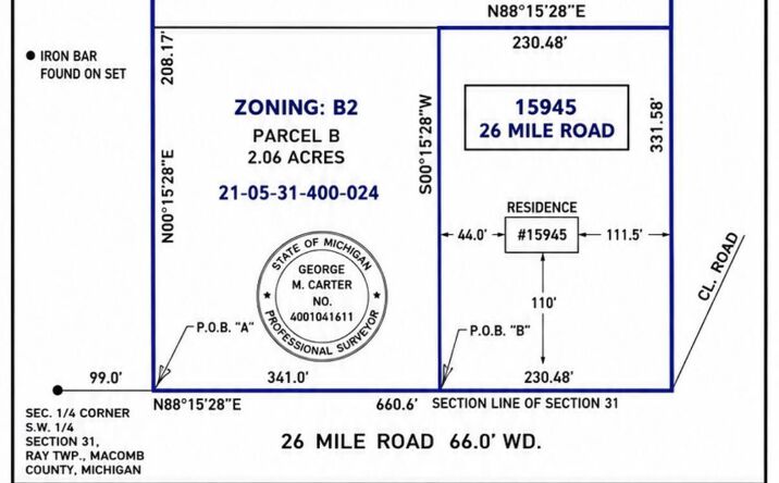 Pictures of Multifamily, Mixed Use, Land property located at 26 MILE RD, RAY TOWNSHIP, MI 48096 for sales - image #1