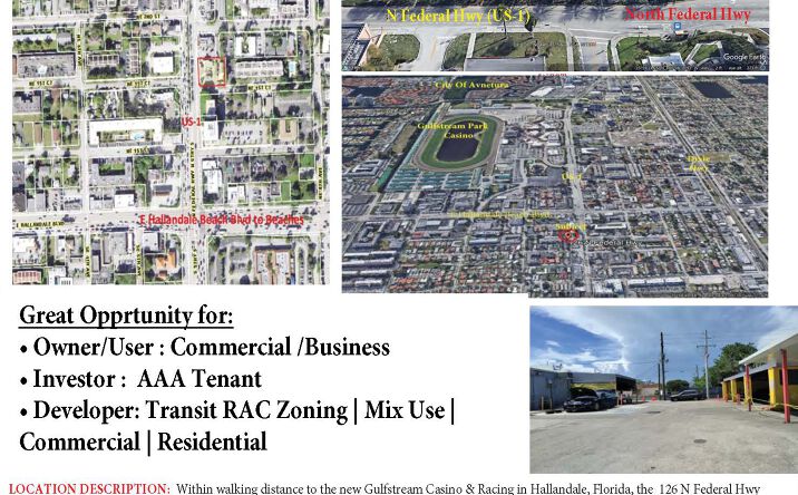 Pictures of Retail, Mixed Use, Land property located at 126 North Federal Highway, Hallandale Beach, FL 33009 for sales - image #1