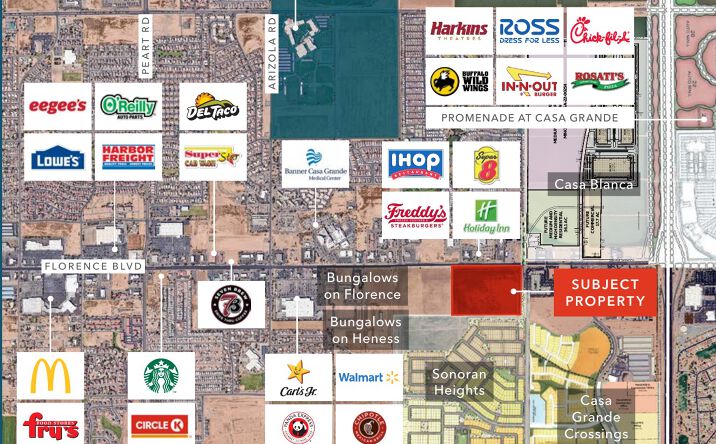 Pictures of Land property located at SWC Florence Blvd & Cacheris CT, Casa Grande, AZ 85122 for sales - image #1