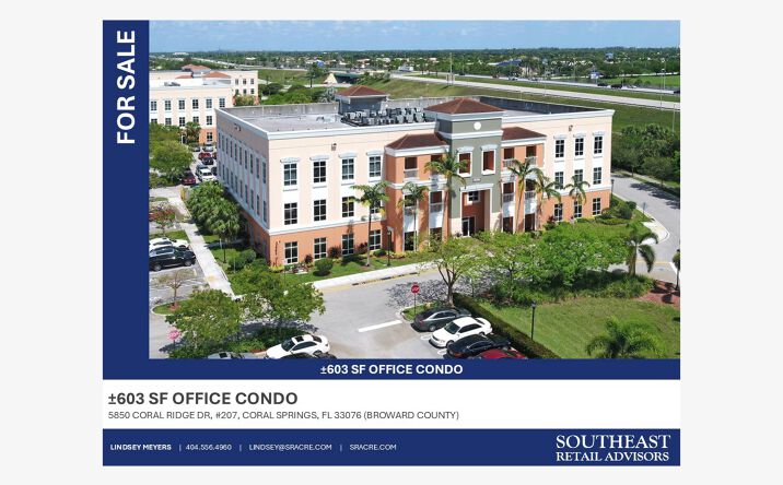 Pictures of Office property located at 5850 Coral Ridge Dr, #207, Coral Springs, FL 33076 for sales - image #1