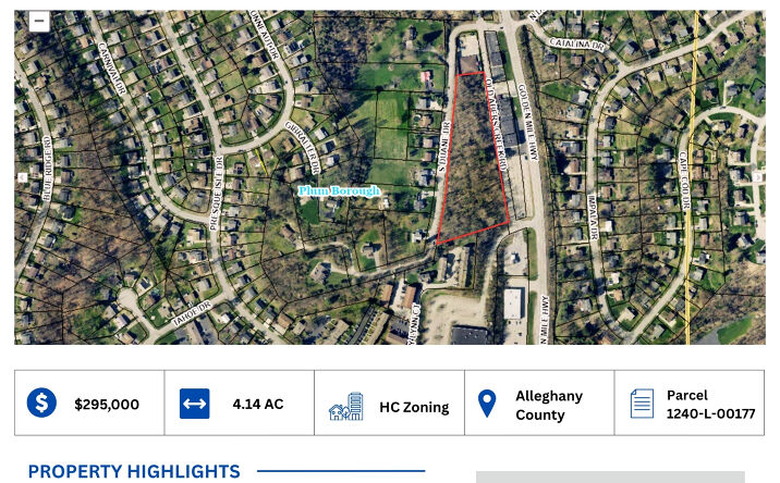 Pictures of Land property located at Old Abers Creek Road, Plum Borough, PA 15239 for sales - image #1