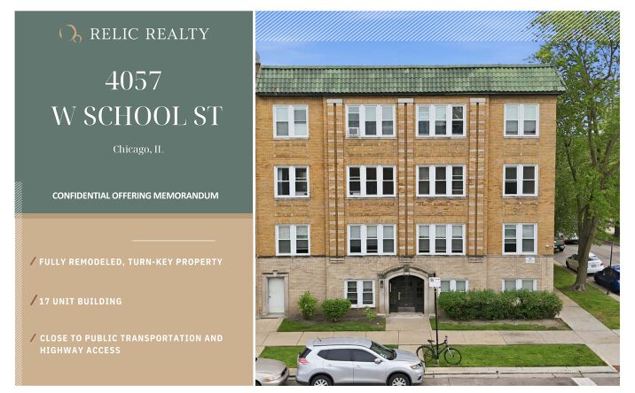Pictures of Multifamily property located at 4057-59 W School St, Chicago, IL 60618 for sales - image #1