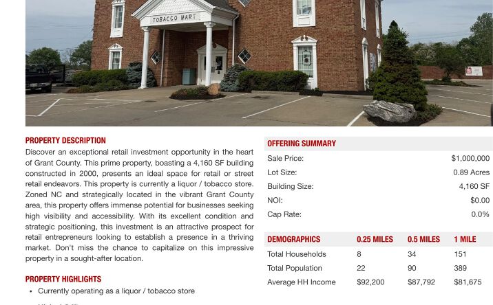 Pictures of Retail property located at 26 Taft Hwy, Dry Ridge, KY 41035 for sales - image #1