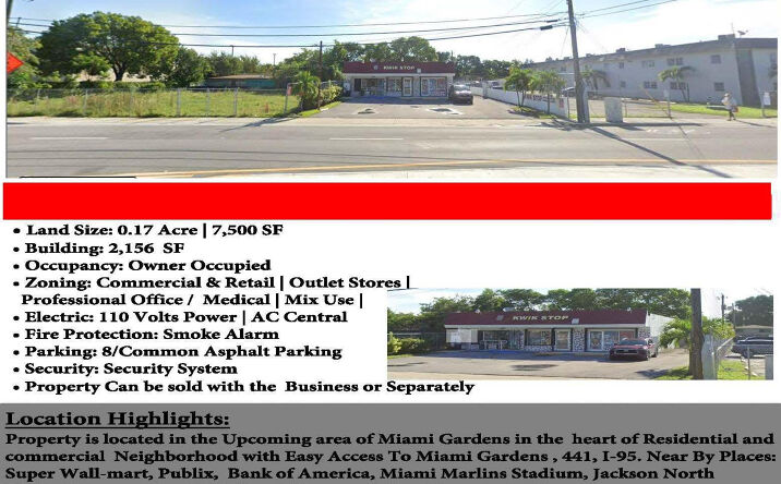 Pictures of Retail, Office, Mixed Use property located at 18201 NW SEVENTH AVE, MIAMI GARDENS, FL 33169-4303 for sales - image #1