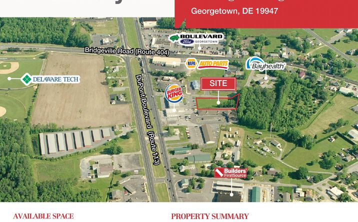 Pictures of Land property located at 2 Burger King Road, Georgetown, DE 19947 for sales - image #1