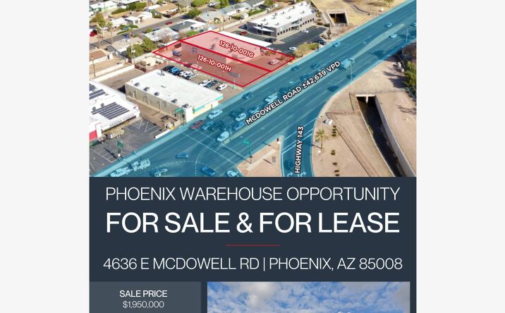 Pictures of Industrial property located at 4636 East McDowell Road, Phoenix, AZ 85008 for sales - image #1