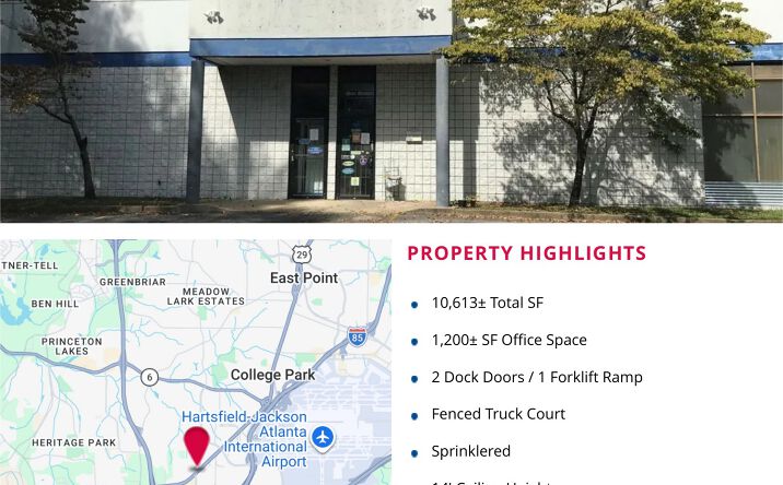 Pictures of Industrial property located at 2561 West Point Avenue, College Park, GA 30337 for sales - image #1