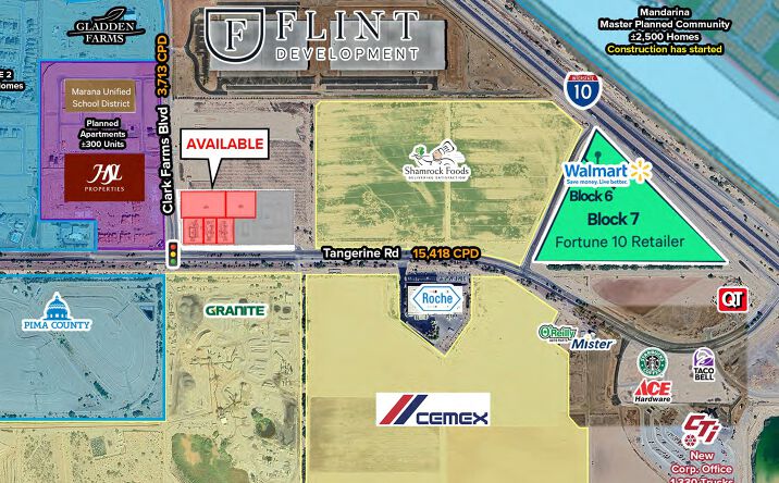 Pictures of Retail, Land property located at NEC of Tangerine Rd & Clark Farms Blvd, Marana, AZ 85653-1393 for sales - image #1