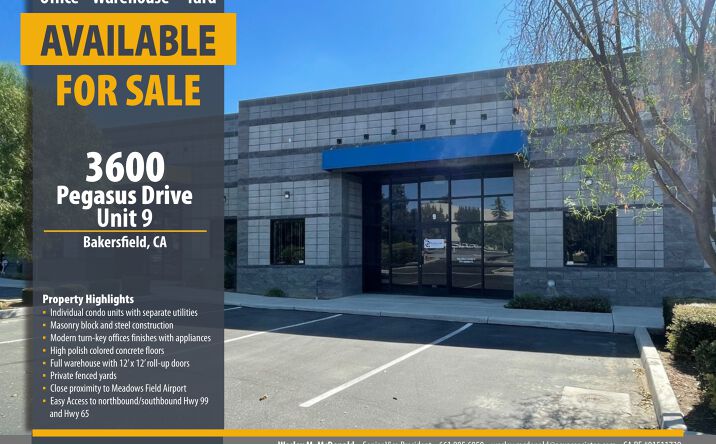 Pictures of Industrial property located at 3600 Pegasus Dr, Bakersfield, CA 93308 for sales - image #1
