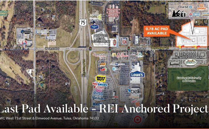 Pictures of Land property located at NWC West 71st Street & Elmwood Avenue, Tulsa, OK 74132 for sales - image #1