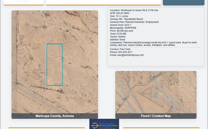 Pictures of Land property located at Southwest of Jomax Rd & 211th Ave, Surprise, AZ 85361 for sales - image #1