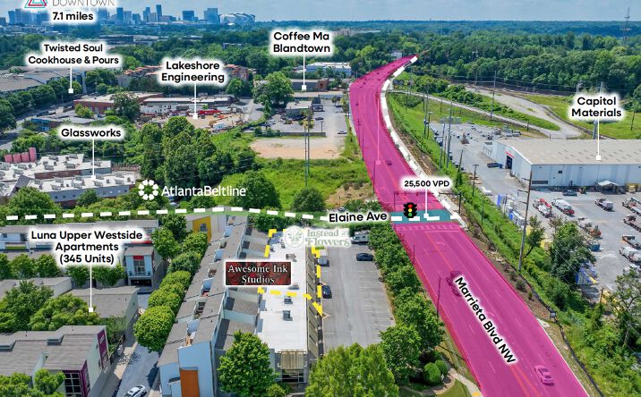 Pictures of Retail property located at 1331 Marietta Boulevard NW, Suite E, F, G, H, I, J & K, Atlanta, GA 30318 for sales - image #1