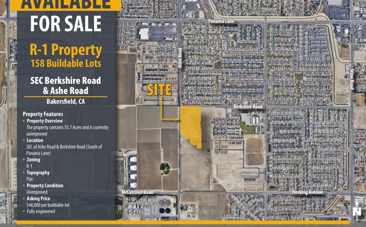 Pictures of Land property located at SEC Ashe and Berkshire, Bakersfield, CA 93313 for sales - image #1