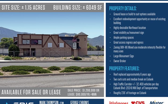 Pictures of Retail, Mixed Use property located at 2120 Eubank Boulevard Northeast, Albuquerque, NM 87112 for sales - image #1