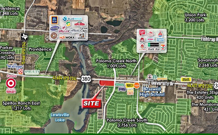 Pictures of Land property located at SWC of US-380 & Paloma Creek Blvd, Little Elm, TX 75068 for sales - image #1