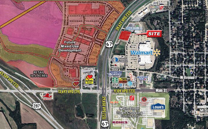Pictures of Retail property located at NWQ of Highway 67 & Main Street, Midlothian, TX 52337 for sales - image #1