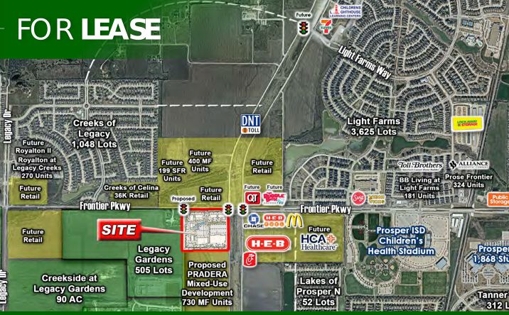 Pictures of Retail, Land property located at SWC of Dallas North Tollway & Frontier Parkway, Prosper, TX 75126 for sales - image #1