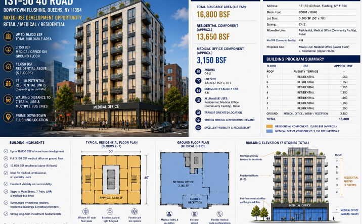 Pictures of Multifamily, Mixed Use, Land property located at 131-50 40TH RD FLUSHING NY 11354, FLUSHING, NY 11354 for sales - image #1