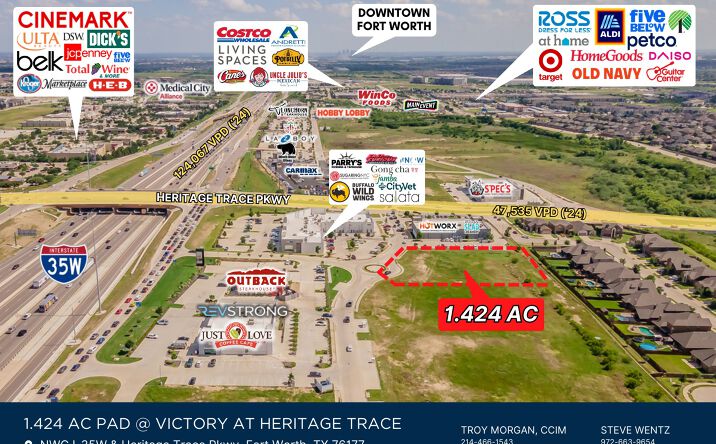 Pictures of Retail, Land property located at NWC I-35W & Heritage Trace Pkwy, Fort Worth, TX 76177 for sales - image #1