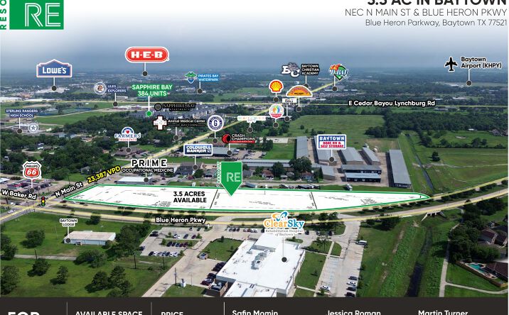 Pictures of Land property located at NEC N Main St & Blue Heron Pkwy, Baytown, TX 77521 for sales - image #1