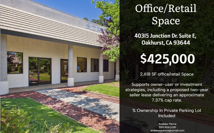 Pictures of Office, Retail property located at 40315 Junction Dr, Suite E, Oakhurst, CA 93644 for sales - image #1
