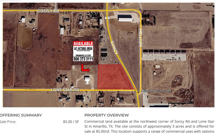 Pictures of Land property located at Soncy & Lone Star NWC, Amarillo, TX 79119 for sales - image #1