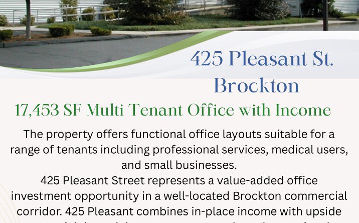 Pictures of Office property located at 425 Pleasant Street, Brockton, MA 02301 for sales - image #1