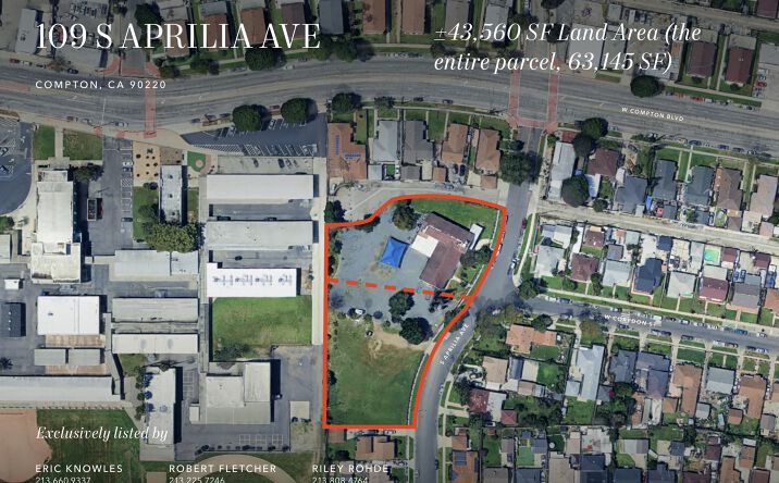 Pictures of Land property located at 109 S Aprilia Ave, Compton, CA 90220 for sales - image #1