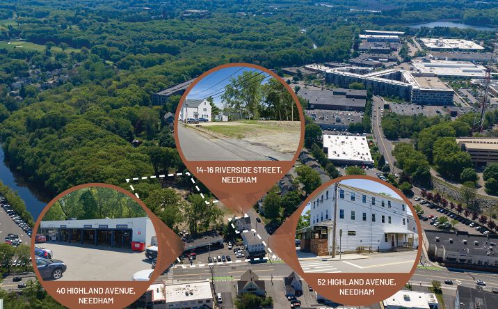 Pictures of Retail, Multifamily, Mixed Use property located at 40 Highland Avenue, Needham, MA 02494, 52 Highland Avenue, Needham, MA 02494, 14 Riverside Street, Needham, MA 02494 for sales - image #1