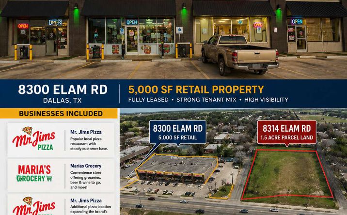Pictures of Retail, Land, Business for Sale property located at 8300 Elam Rd, Dallas, TX 75217, 8314 Elam Rd, Dallas, TX 75217 for sales - image #1