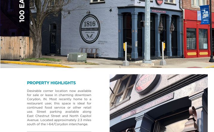 Pictures of Retail property located at 100 E Chestnut St, Corydon, IN 47112 for sales - image #1