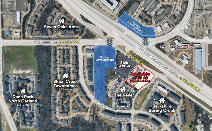 Pictures of Land property located at SEC W Campbell Rd & PGBT, Garland, TX 75044 for sales - image #1