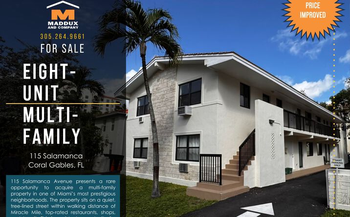 Pictures of Multifamily property located at 115 Salamanca Avenue, Coral Gables, FL 33134 for sales - image #1