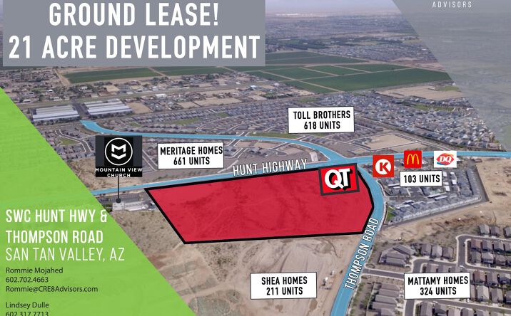 Pictures of Land, Retail property located at SWC Hunt Highway & Thompson Road, San Tan Valley, AZ 85142 for sales - image #1