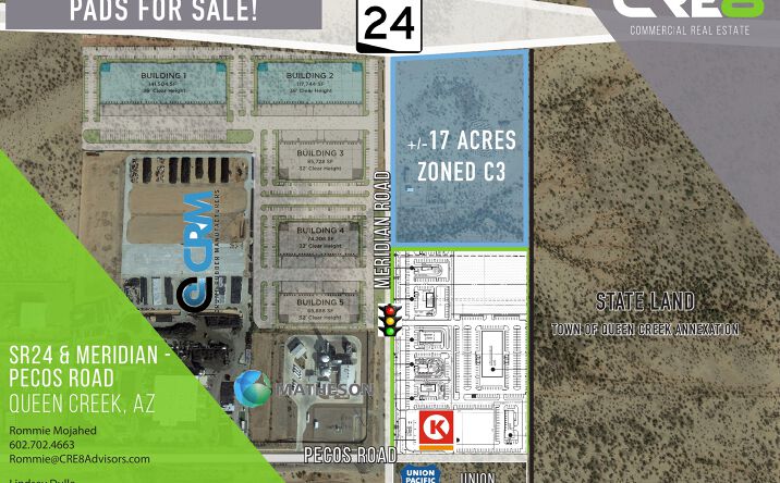 Pictures of Land, Retail property located at SEC State Route 24 & Meridian Road to Pecos Road, Queen Creek, AZ 85212 for sales - image #1