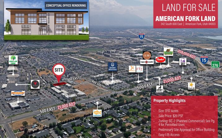 Pictures of Office, Land property located at 342 South 600 East, American Fork, UT 84003 for sales - image #1