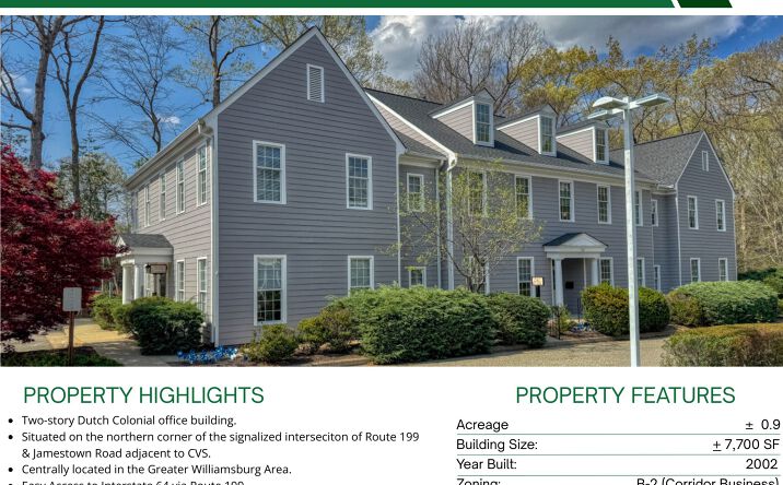 Pictures of Office property located at 1177 Jamestown Road, Williamsburg, VA 23185 for sales - image #1