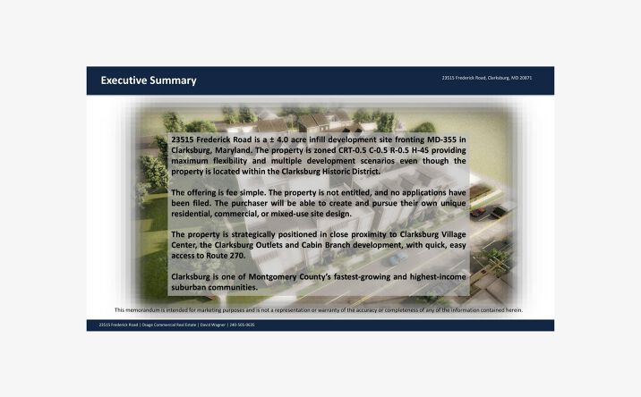 Pictures of Land, Mixed Use property located at 23515 Frederick Road, Clarksburg, MD 20871 for sales - image #1